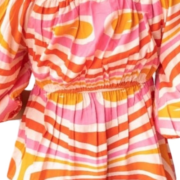 NEW WITH TAGS. EMMA&GRACE MODERN BLOUSE HOT PINK,ORANGE GROOVY PATTERN. 3XL HOT! - Picture 2 of 11
